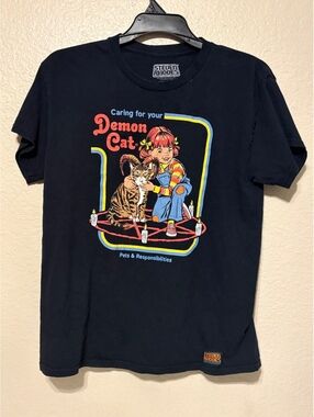 Steven Rhodes Caring for Your Demon Cat Graphic T-Shirt
